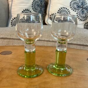 Pair of glass shot glasses 4.5” tall